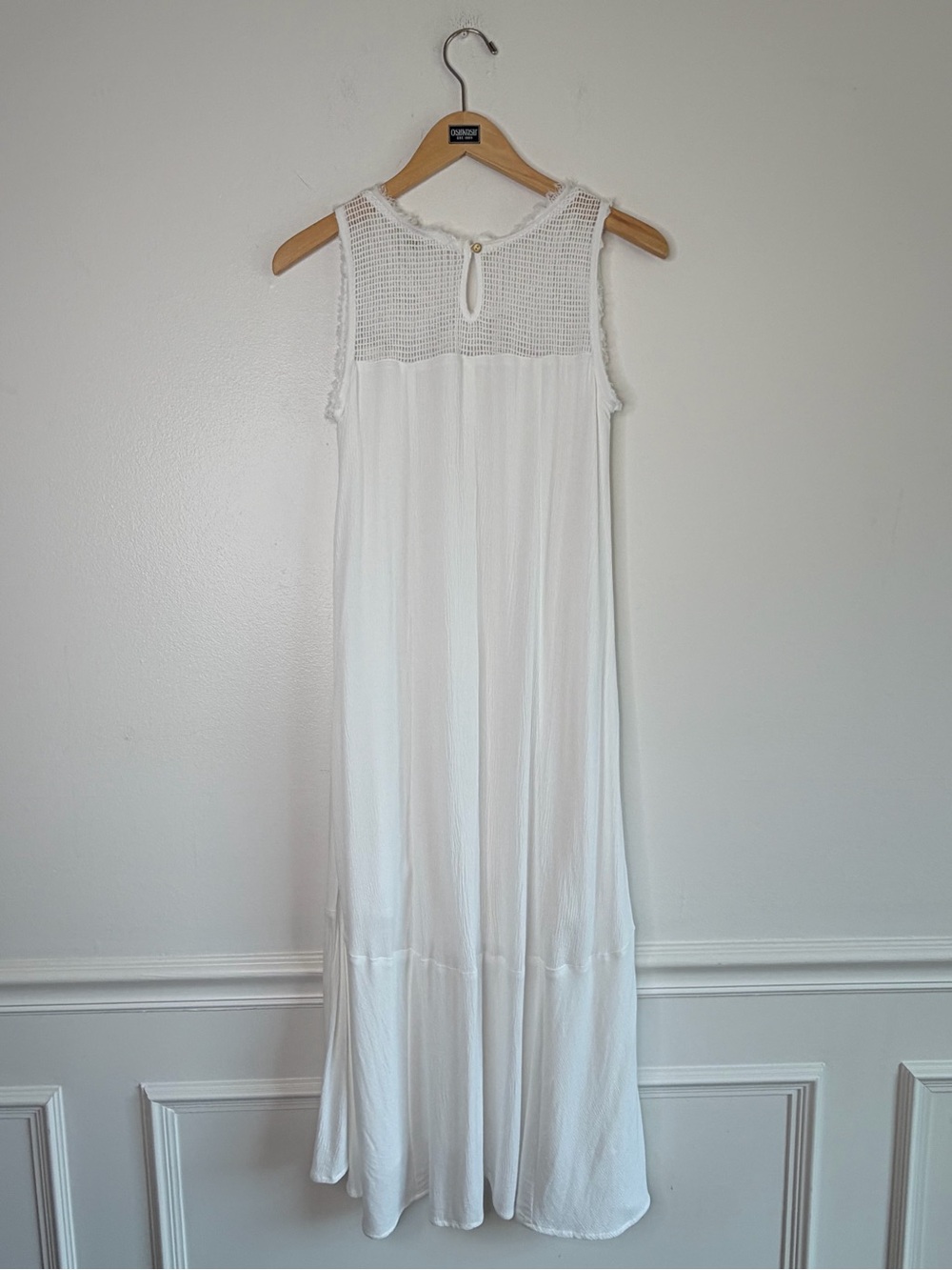 NEW Democracy Tassel and Lace Detail Lined Midi Dress in White Womenβs Size S - Picture 8 of 15
